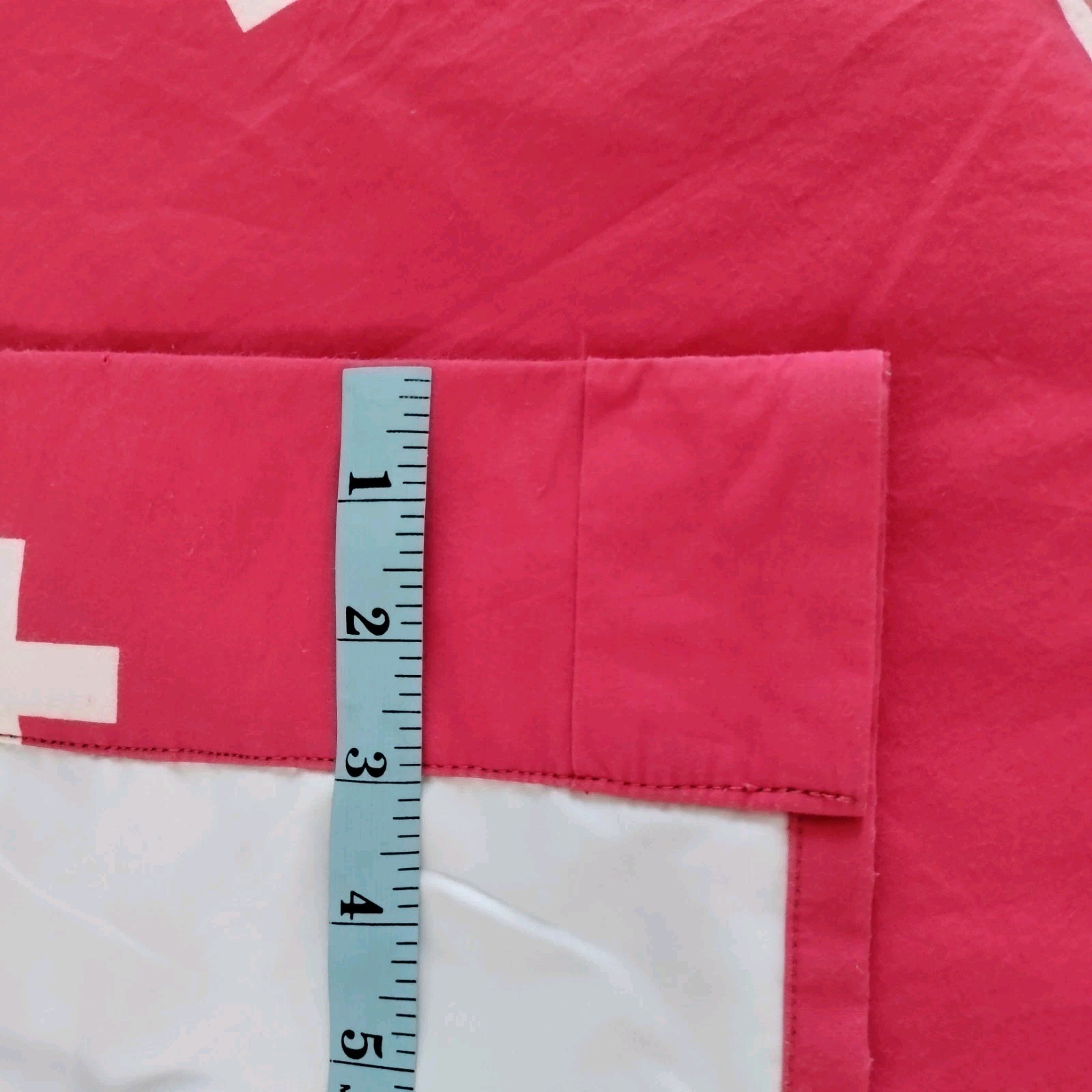 Red & White Cross Curtains 45×96″ Lined Heavyweight Blackout Drapes Dual Header