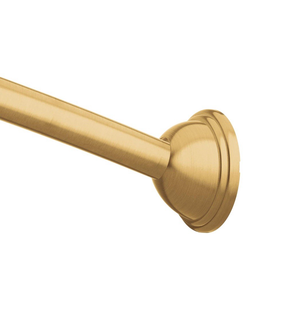 Moen CSR2160BG 54″-72″ Adjustable Curved Shower Rod, Wall Mounted – Brushed Gold
