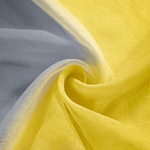 Kitchen Curtains Grey and Lemon Yellow Summer Decor Ombre 50×45 Yellow and Gray