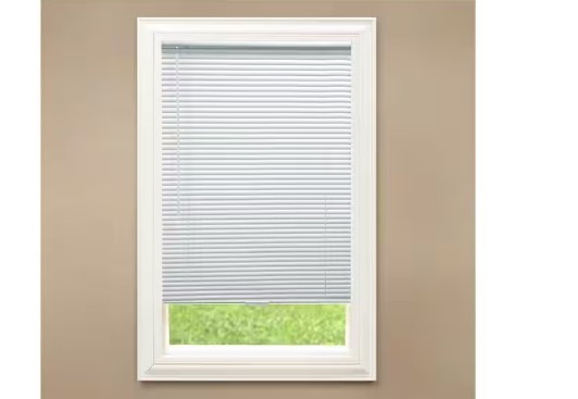 H B White Cordless Room Darkening 1″ Vinyl Mini Blind 30.5 in. W x 48 in. L