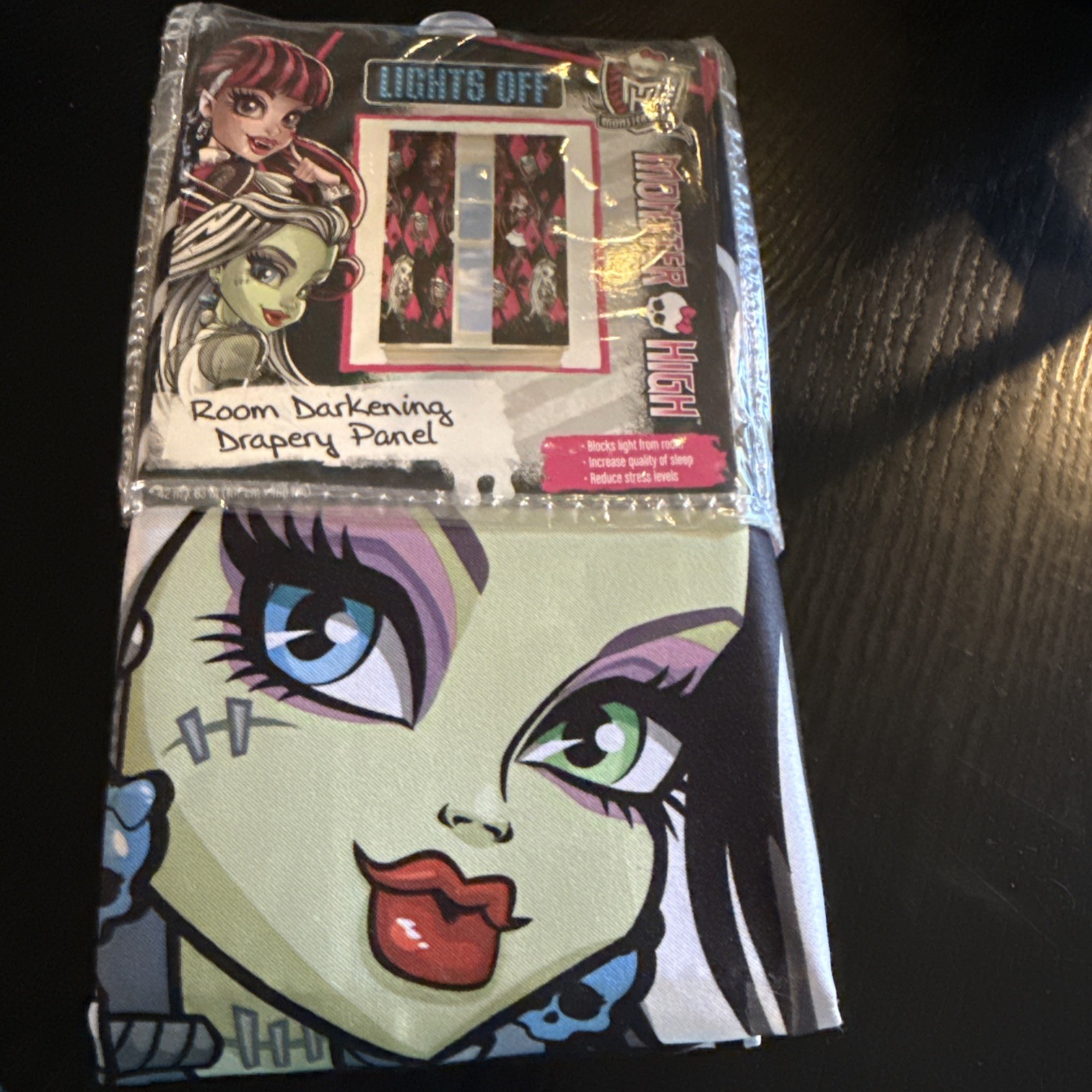 Monster High branded Room Darkening Drapery Panel Frankie Stein – NEW Item