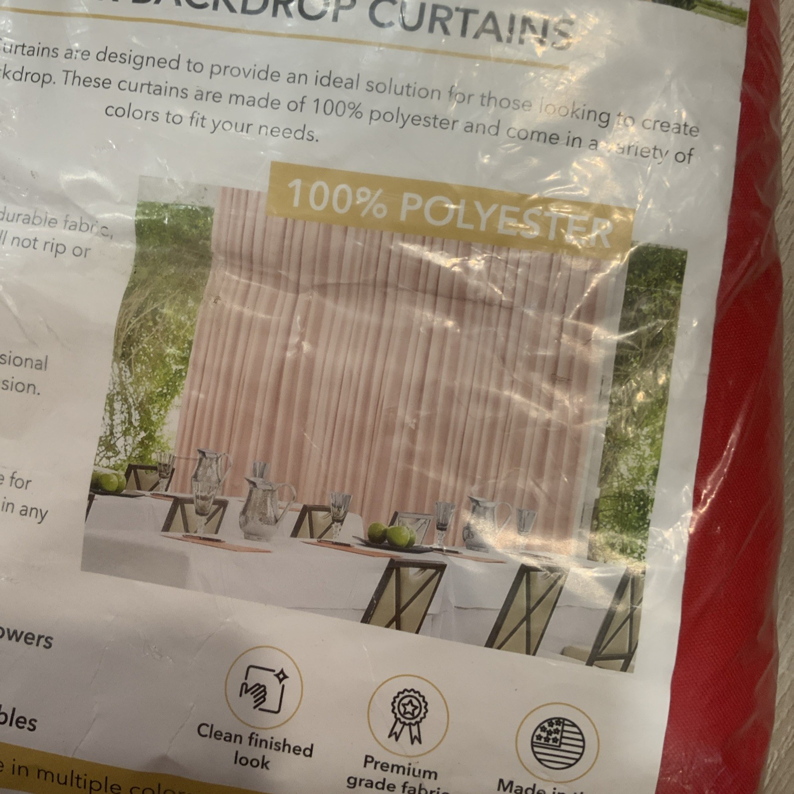 AK TRADING CO. 10 feet x 8 Polyester Backdrop Drapes Curtains Panels/Set RED