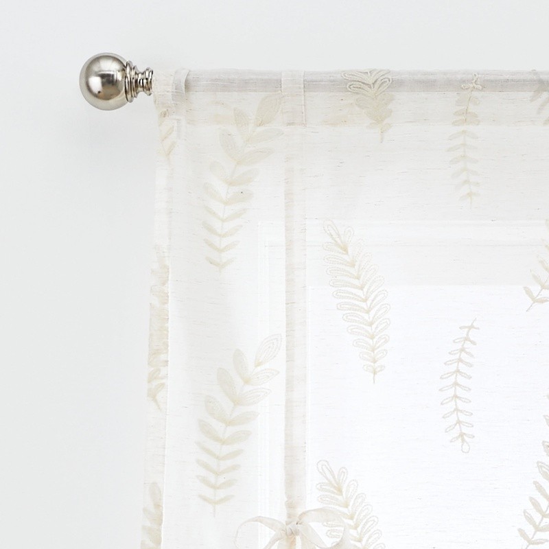 Embroidered Botanical Sheer Balloon Shade Single Curtain Indoor Home Décor New