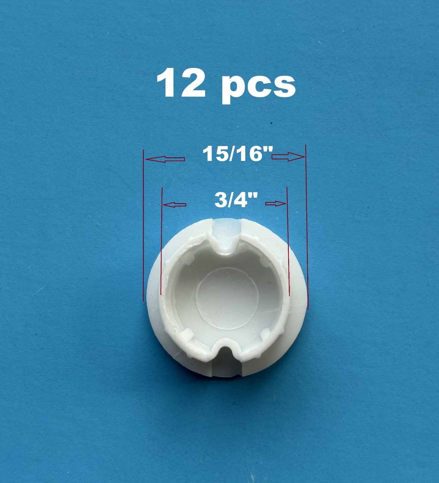 12 pcs 3/4″ Horizontal Blinds Bottom Rail Ladder Cord Button Plug 0.75 inch
