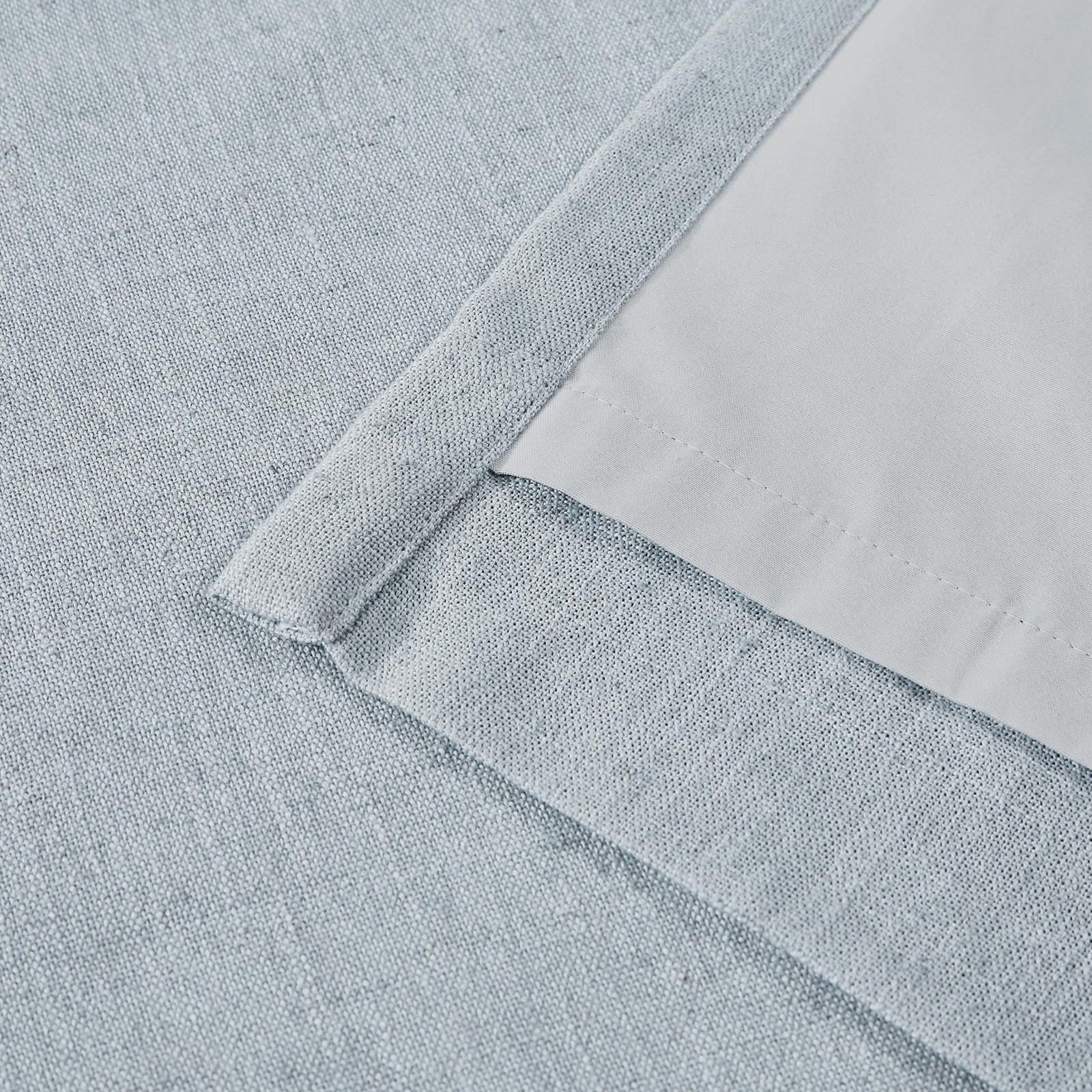 Vision Home Blue Fog Linen Full Blackout Curtains Grommet Thermal Insulated