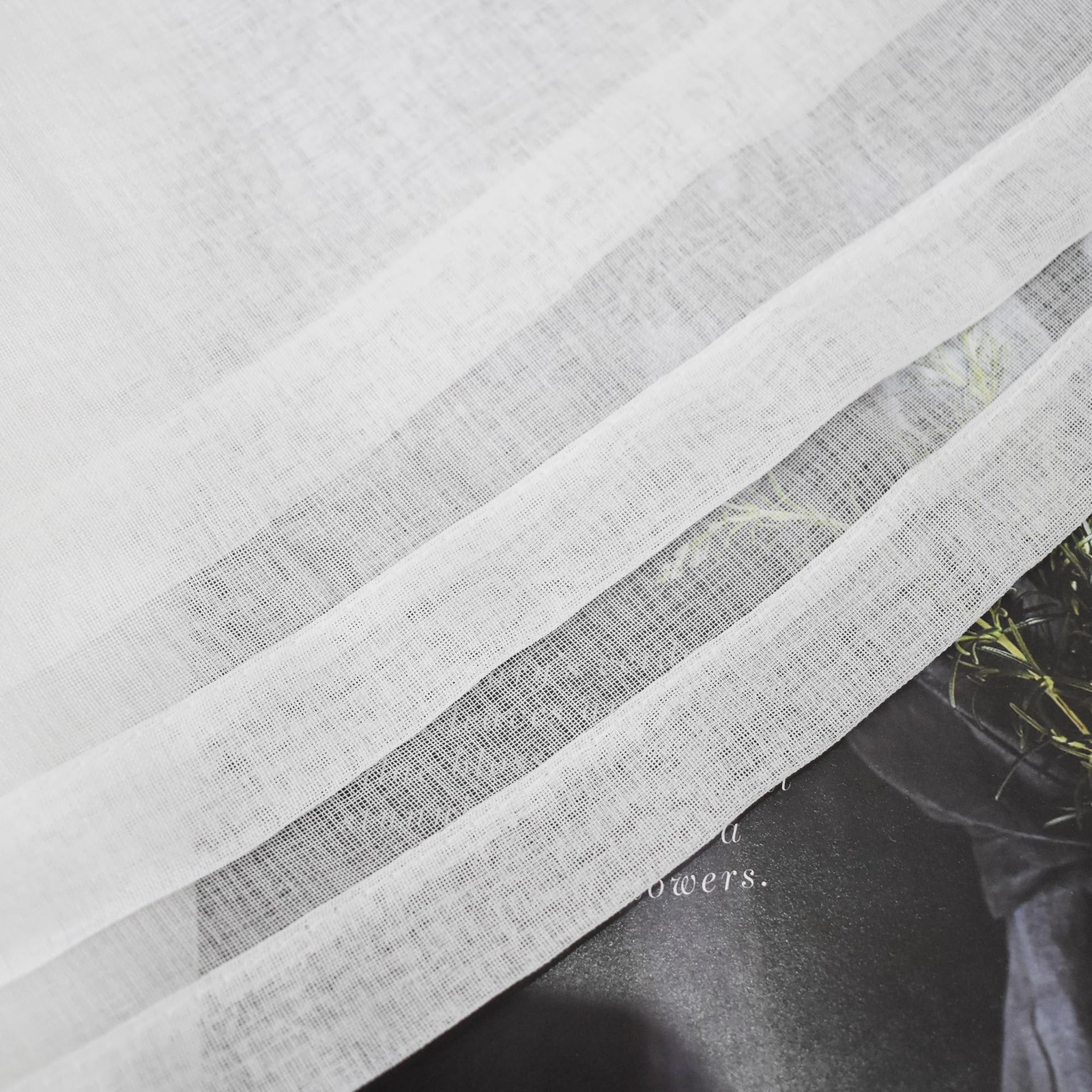 LKTCOBTAC White Sheer Tiers Curtains Set Semi 30″W x 24″L (Pack of 2),