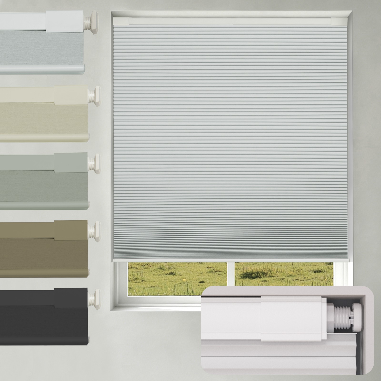 No Drill No Tools Blackout Cellular Shades Cordless Honeycomb for Windows