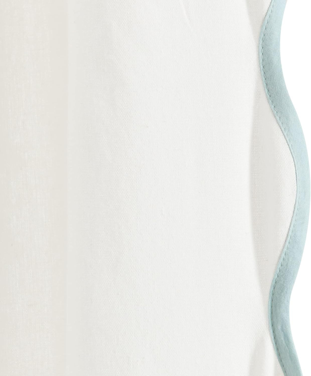 Coastal Chic Scalloped Window Curtain Panels 52″x95″ White & Blue Pair