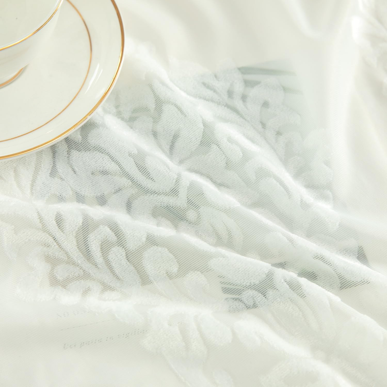 Elegant Extra Wide Waterfall Valance with Beaded Tassels, 79″ W X 43″ L