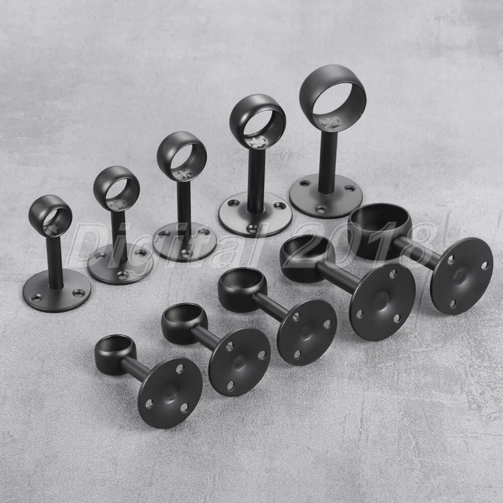 2X Flange Rod Holder W/ Screw Curtain Rod Ceiling-Mount Bracket Support Hardware