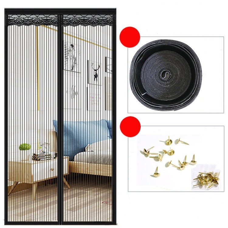 US Magnetic Screen Door Net Mosquito Fly Insect Mesh Curtain 4 Colours 58 Sizes