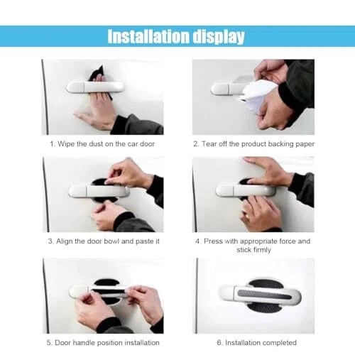 8Pcs Car Door Handle Protector Universal Automotive Protection Film for Most Car