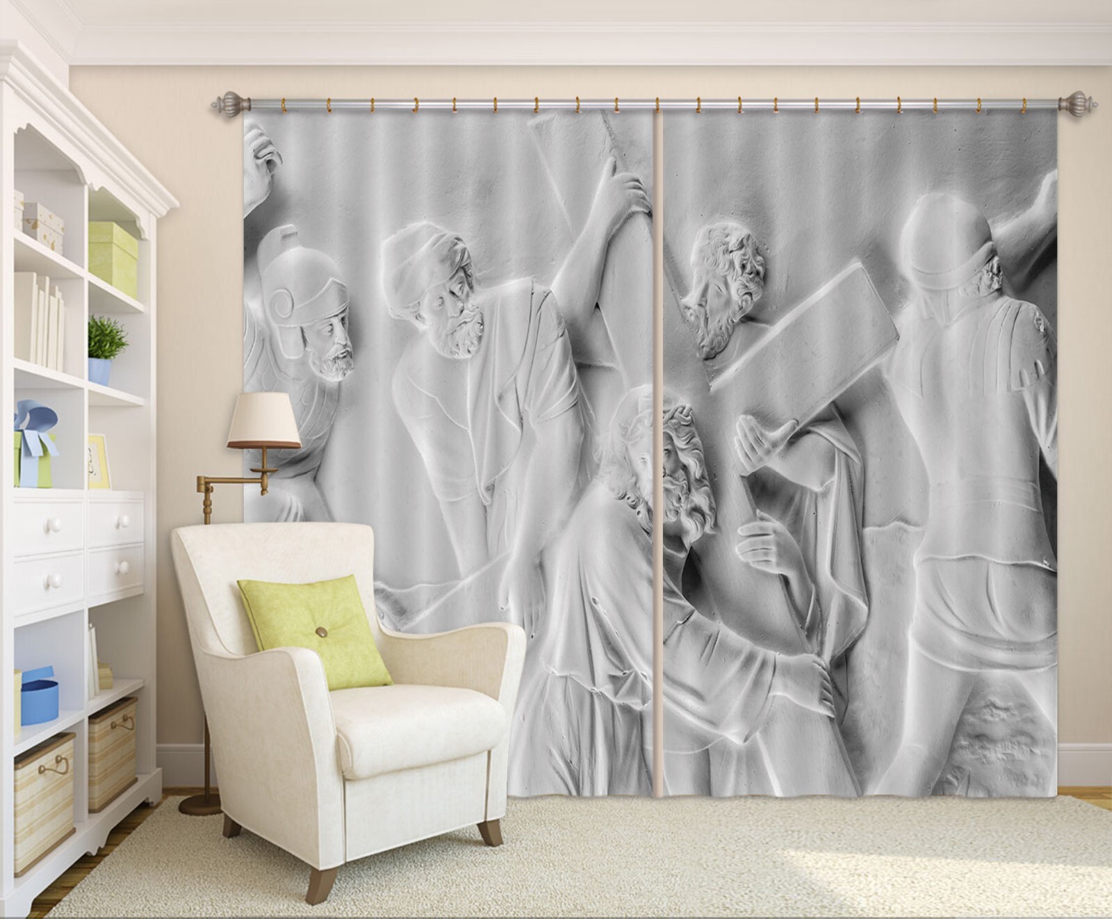 3D Statue Religion ZHUA2201 Photo Curtain Window Blockout Fabric Amy 2023