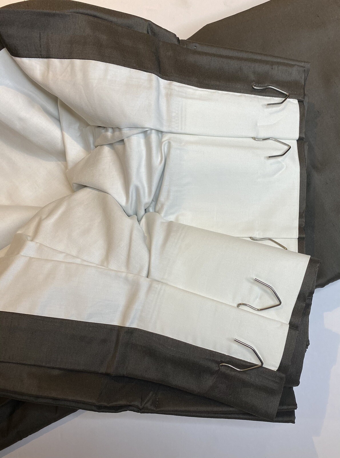 Restoration Hardware Thai Silk Solid Drape French Pleat 46 x 84 Charcoal $775
