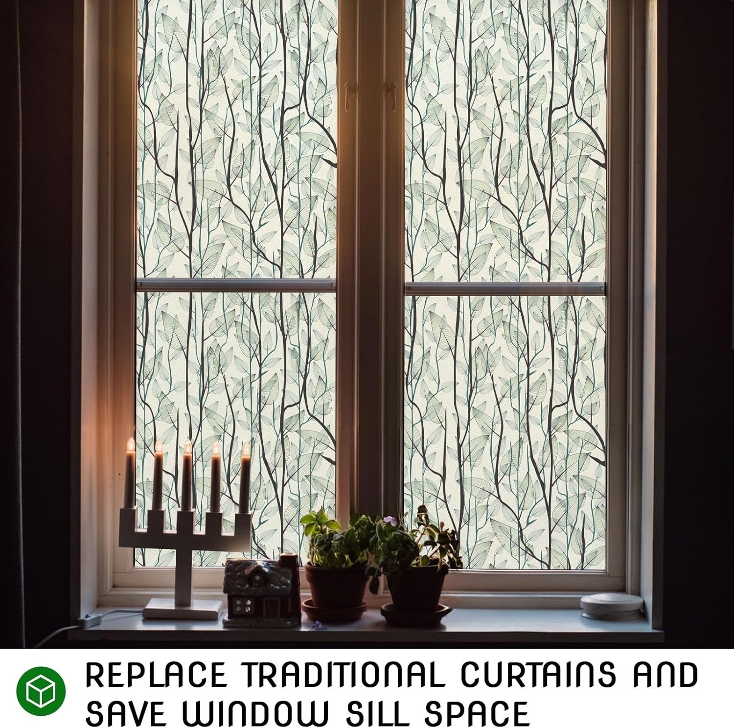 DKTIE Window Film Privacy with Installation Tools, Decorative Stained Glass W…