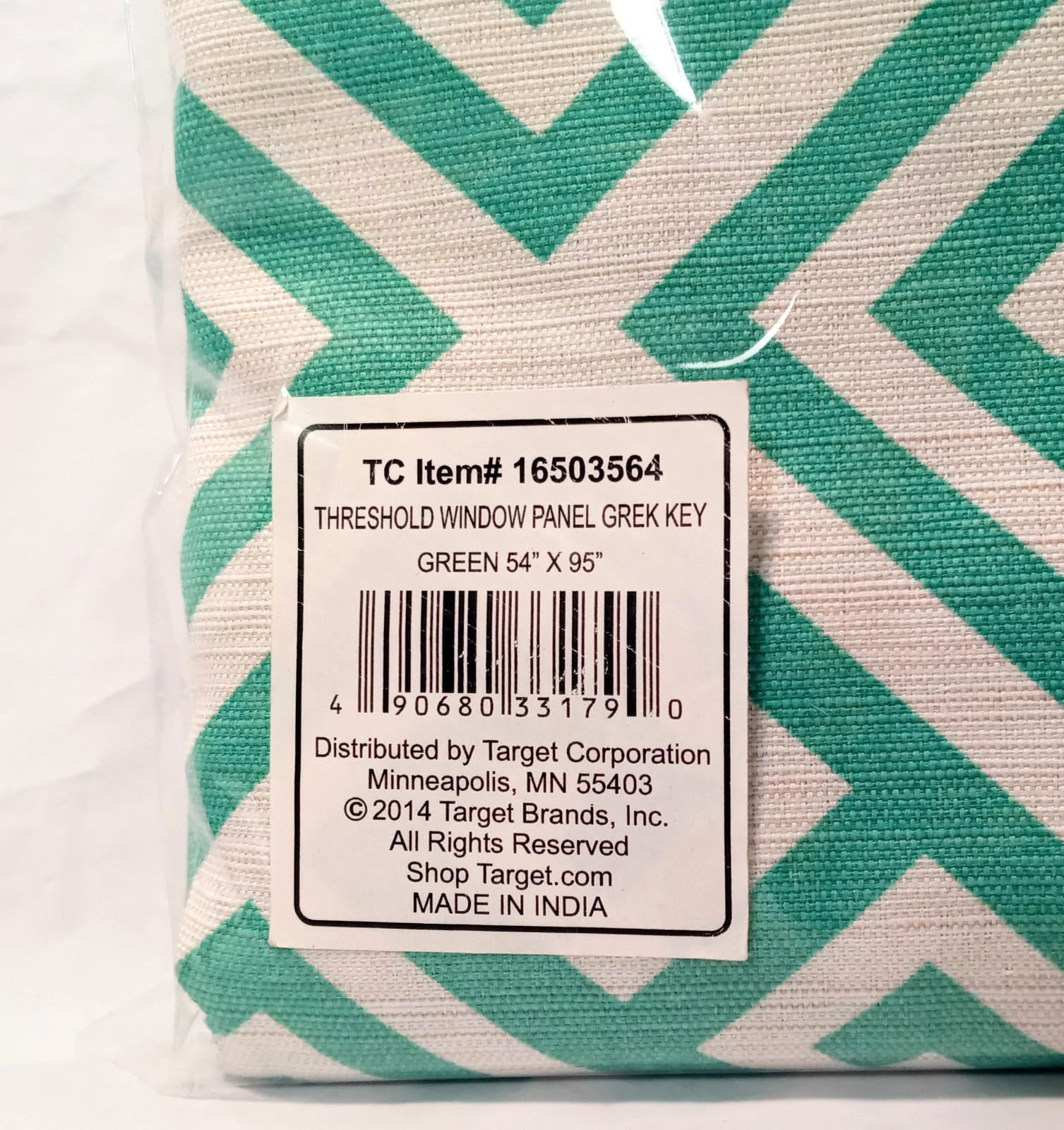 2 Panels Threshold Green & White Greek Key Window Curtain 54 x 95 Target India