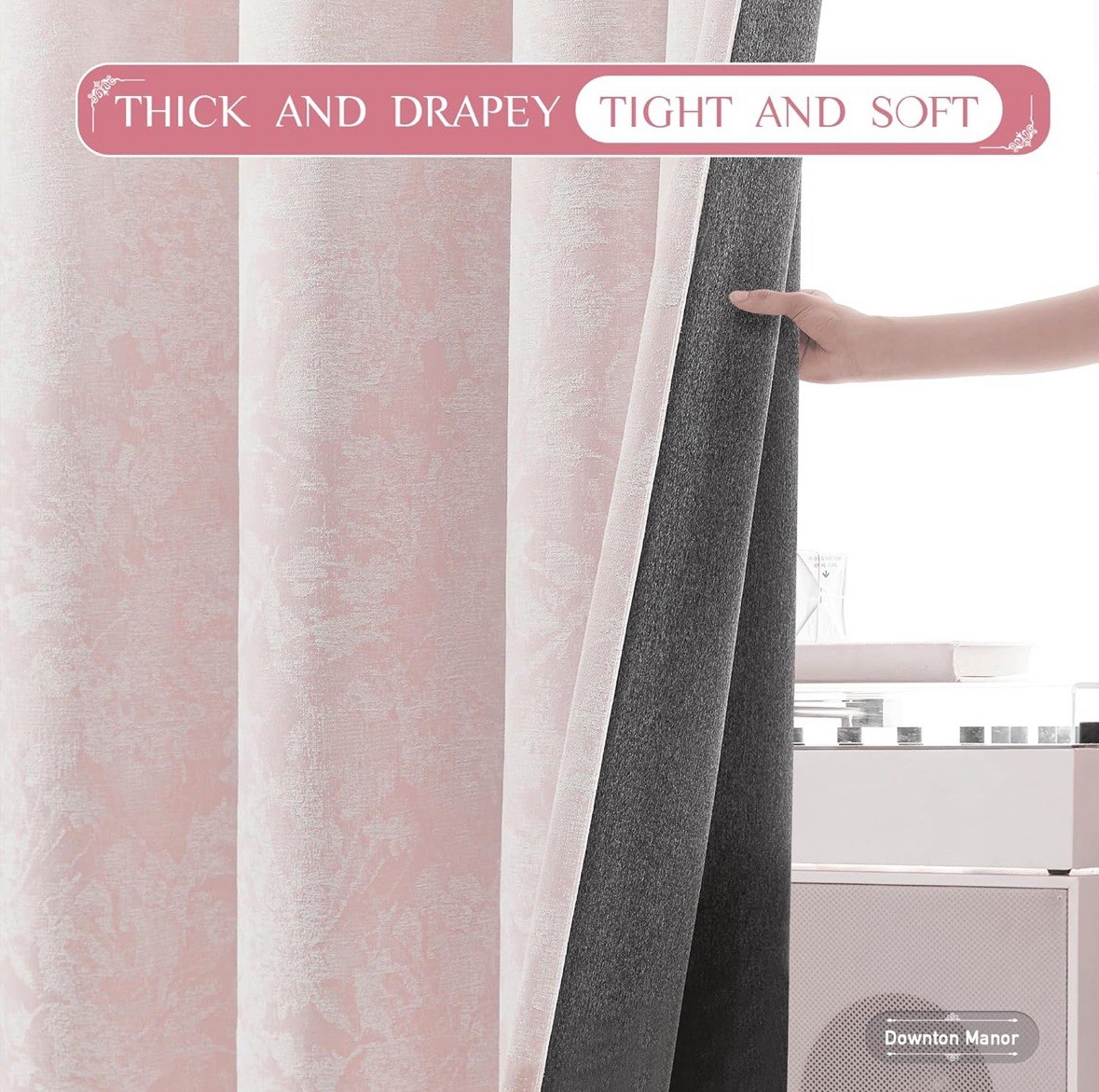 ONE PANEL ONLY 100×84 Pink Jacquard Blackout Curtain Panel