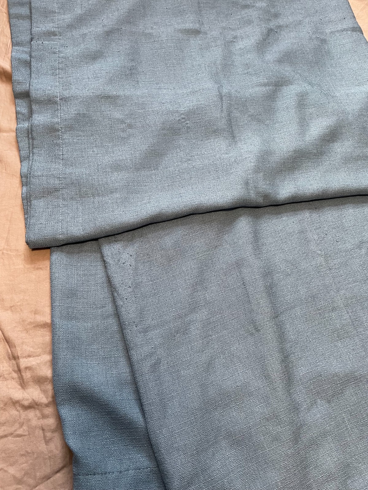 Curtains 2 Panels 54″ L x 54″ W Blue Semi Sheer Window Minor Pilling