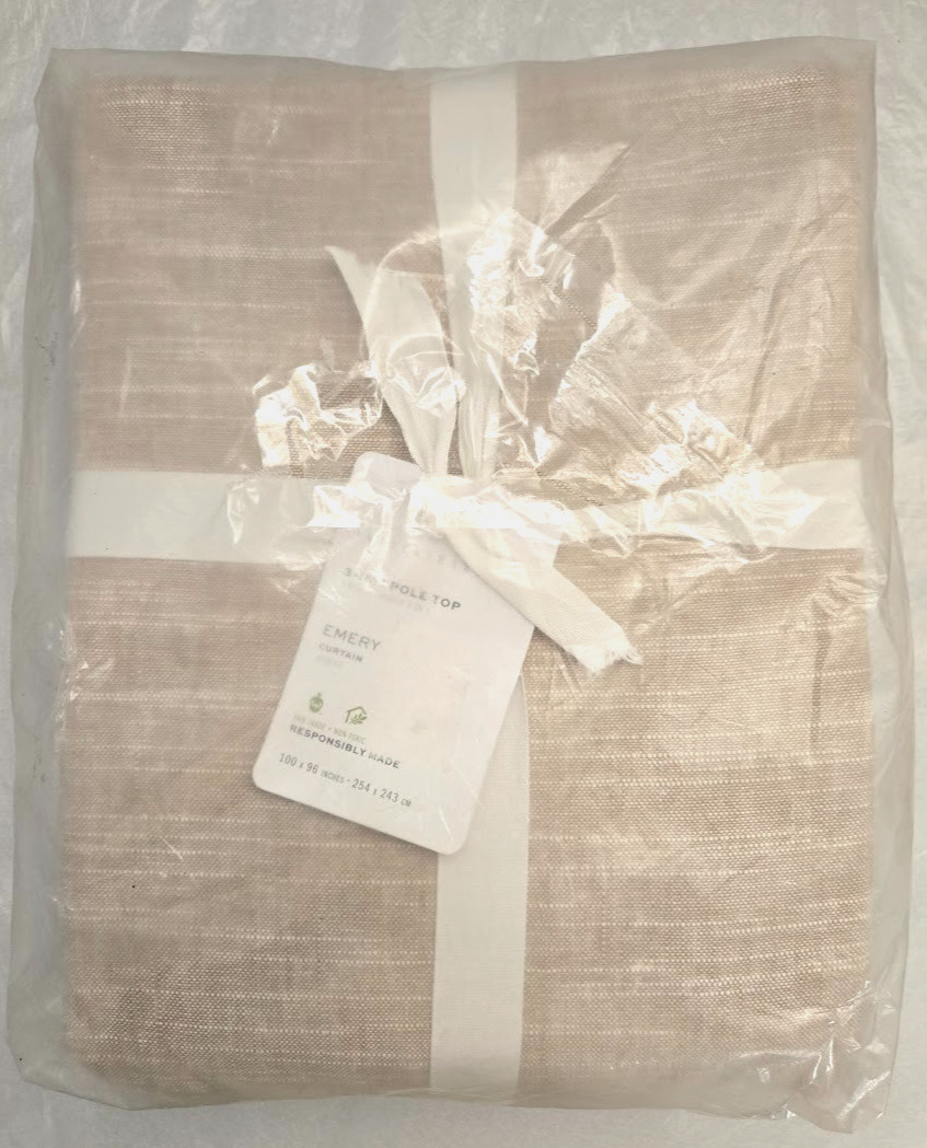 Pottery Barn 3-in-1 Pole Top Emery 1-Curtain 100″ x 96″ Oatmeal