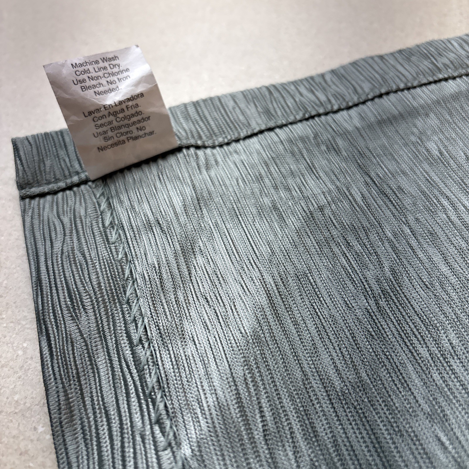 Window Scarf In A Crinkled Metallic Polyester Fabric On A Linear Pattern 60”x72”