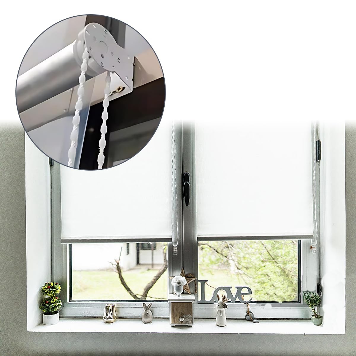 Roller Blind Shade Metal Core Clutch Bracket Cord 0.21″W x 0.24″H, Beige