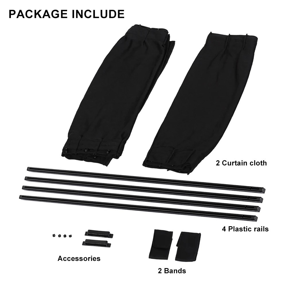 2pcs Universal Car Side Window Curtains – Foldable UV Protection Sunshade – NEW