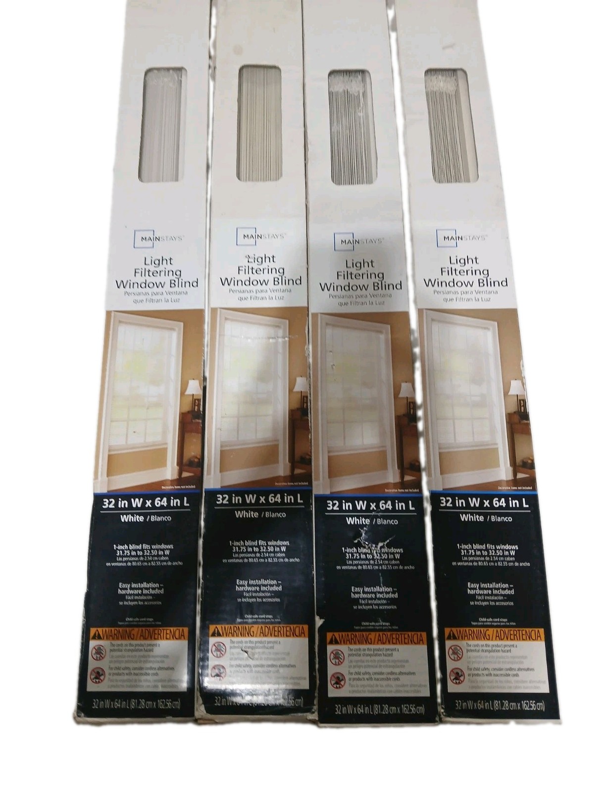 Mainstays Light Filtering Window Blinds 31×64 Cordless