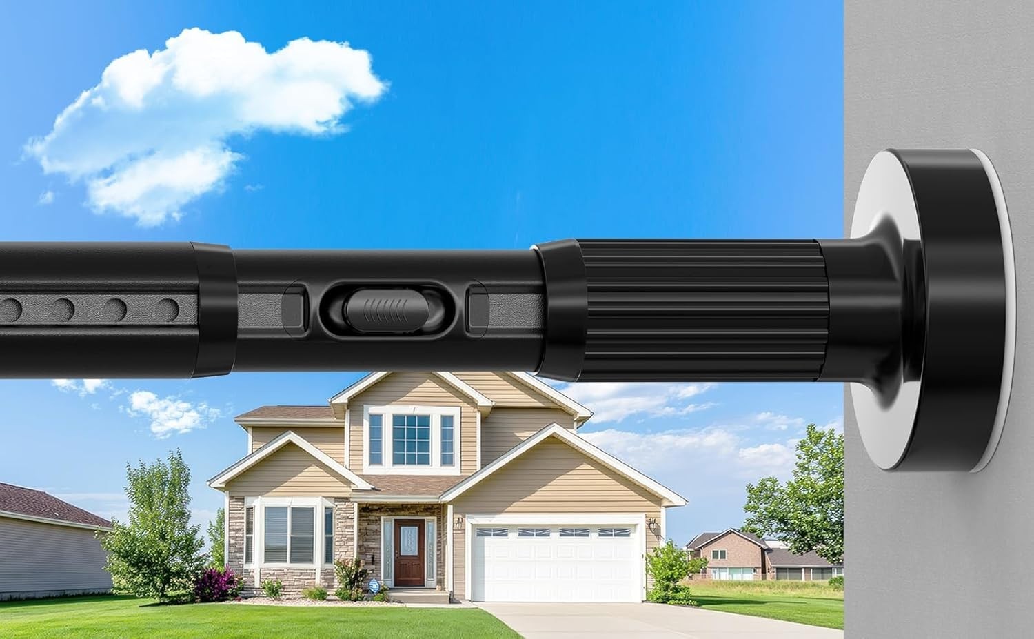 Heavy Duty Tension Curtain Rod 39-137″ (3.3-11ft) No Drilling Black