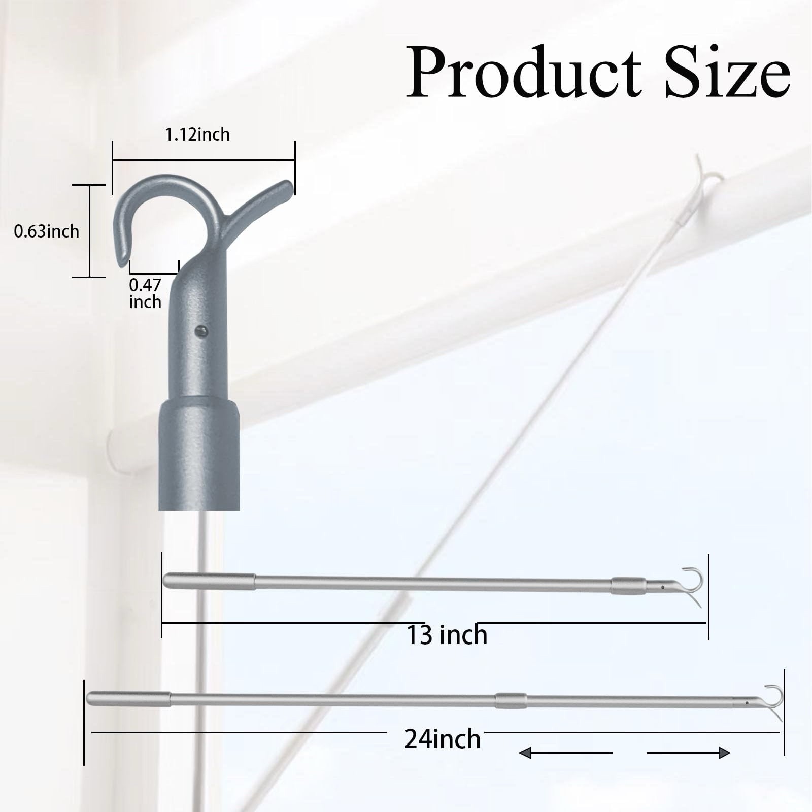 Telescopic Draw Rod for Window Blinds and Shades Easy to Push Up and Pull Down