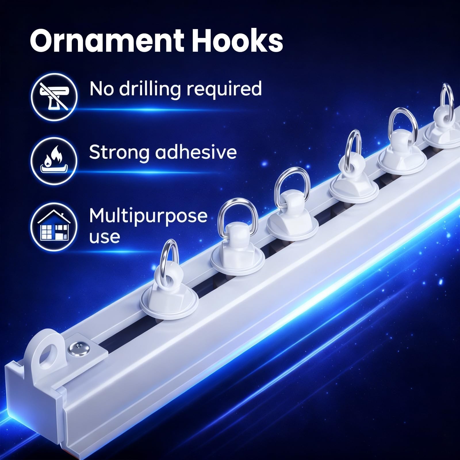 All-Purpose Adhesive Hooks,No-Drill Adhesive Hangers for Bathroom Kitchen Off…