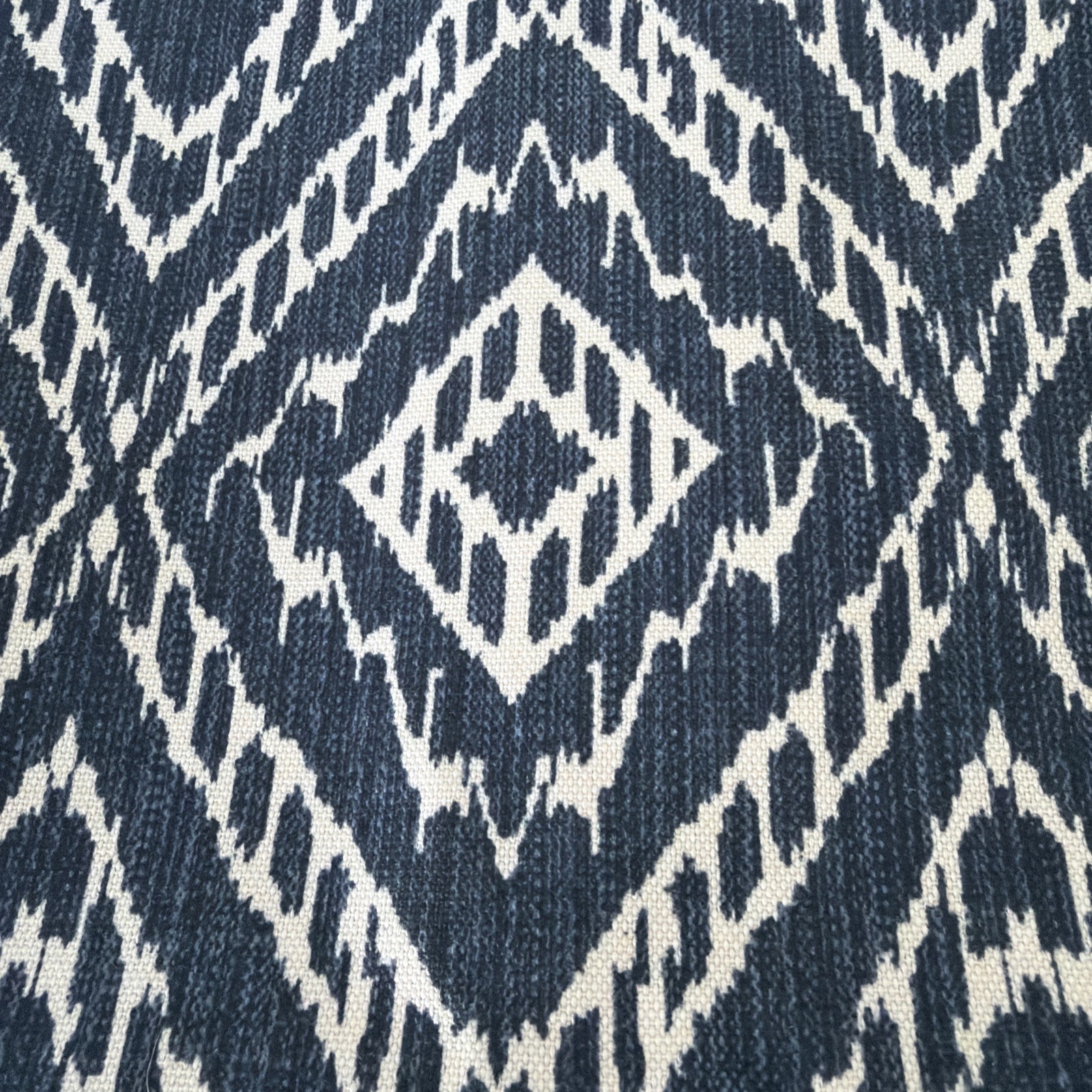 Lot Of 2 Handsewn Curtain Panels 33” X 82” Denim Blue Diamond Stitch Lined Pole