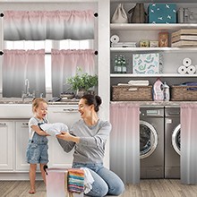 Windows Valances Curtain Pink and Grey Ombre Kitchen Valances Rod Pocket