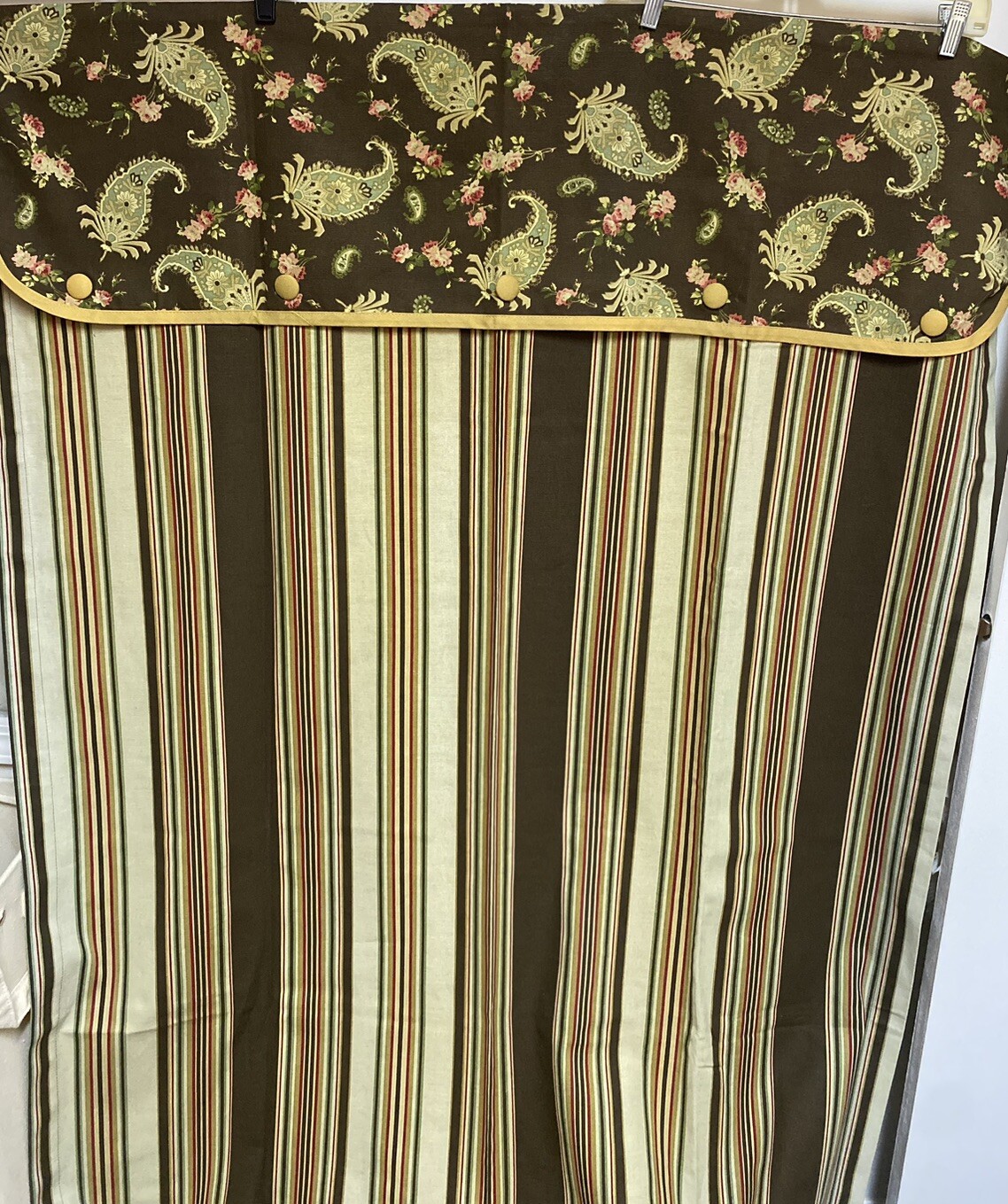 Waverly Prelude Paisley Floral & Stripe 84” x 43” Drapery Panel Set of 2