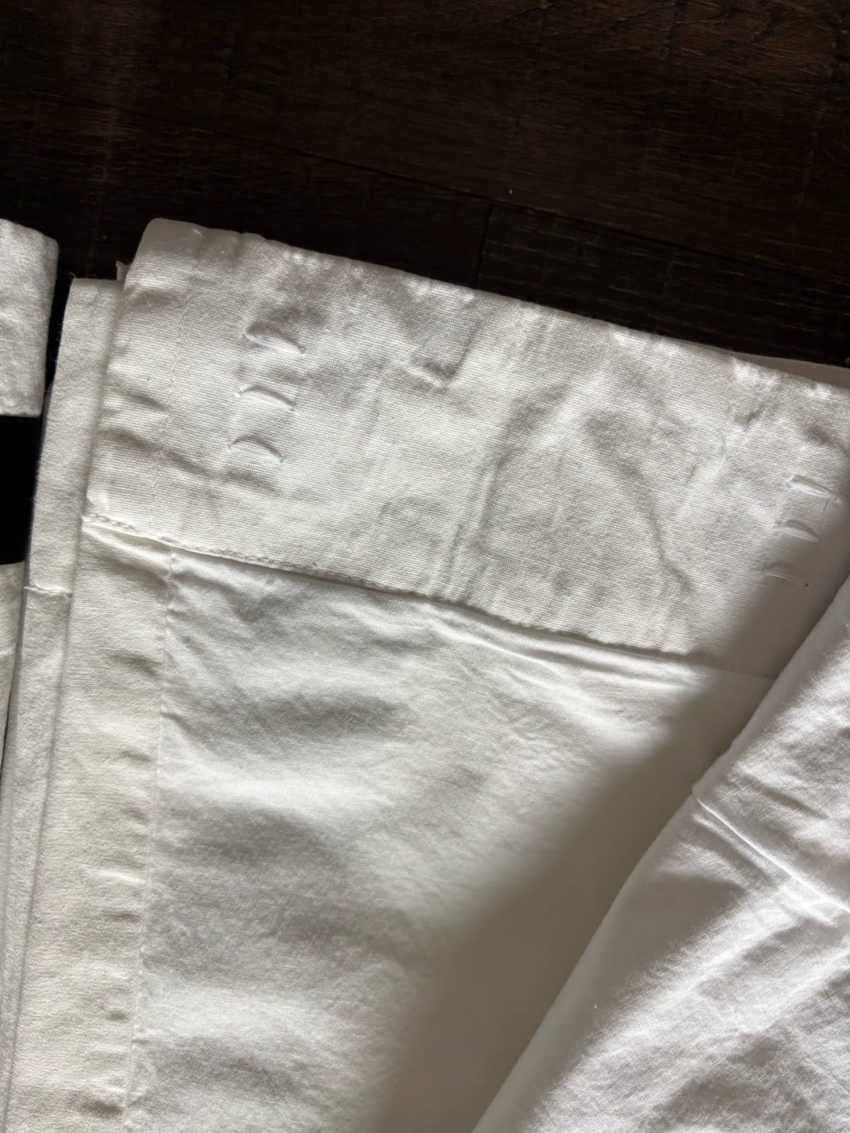 Pottery Barn Teen Lined Curtain Panels Set Of 2 – 84×52 White Black Edge Hooks