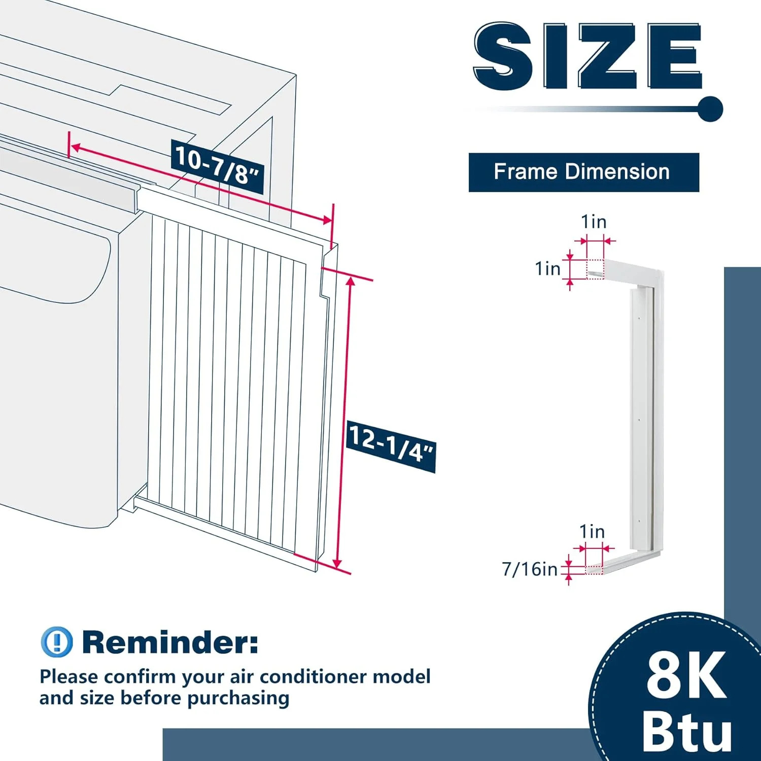Window Air Conditioner Side Panel with Frame,AC Insulation Side Panels Curtain K