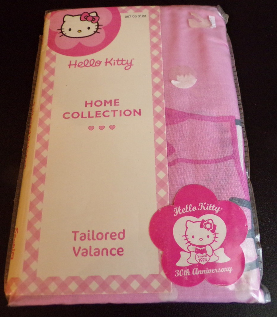 Hello Kitty Sanrio Home Collection Tailored Valance Slumber Party 80×13 2004 NIP