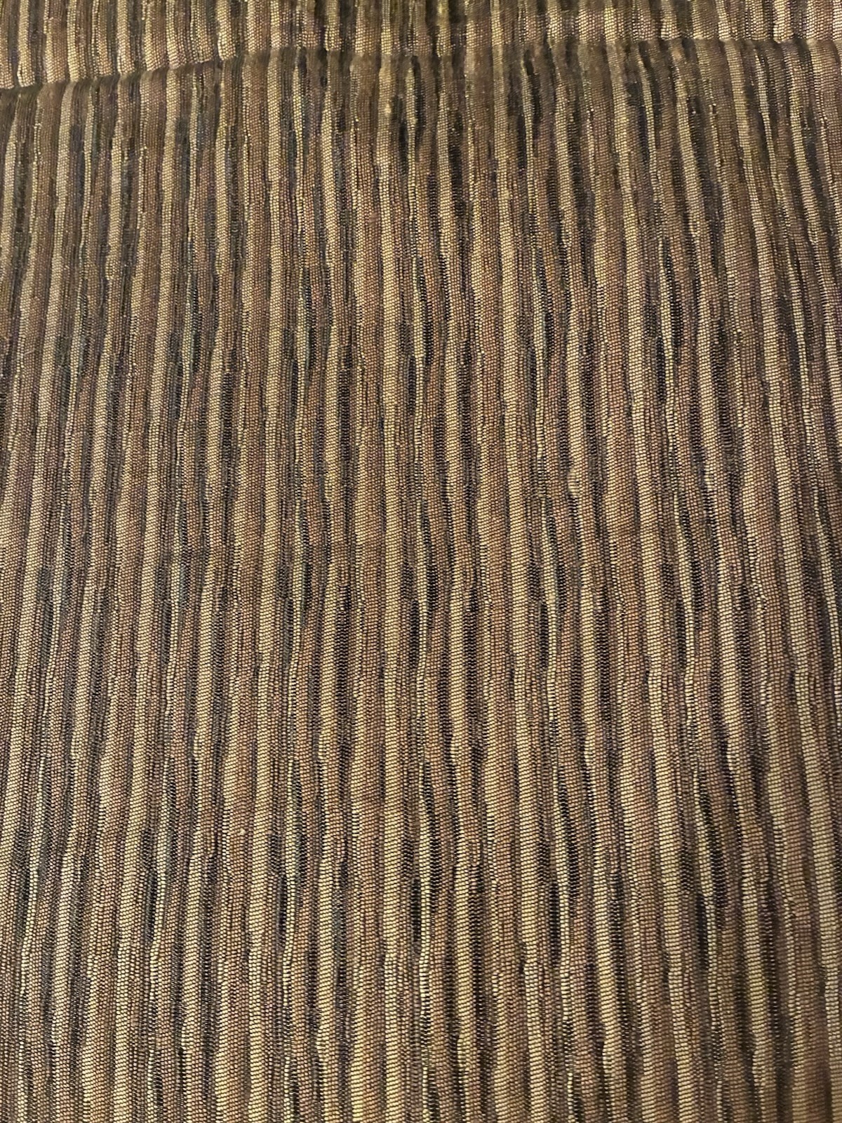 2 Custom Drapes. Chocolate Brown Black Tan Lined Each 3 Ft Wide 129 In Tall