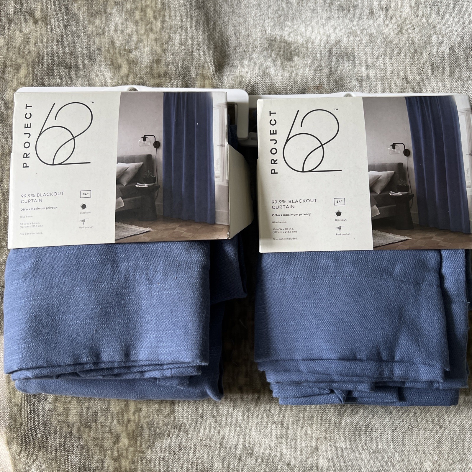 Project 62 Blackout Curtain Window (2) Panels 84″ Rod Pocket 50×84 New Drapery