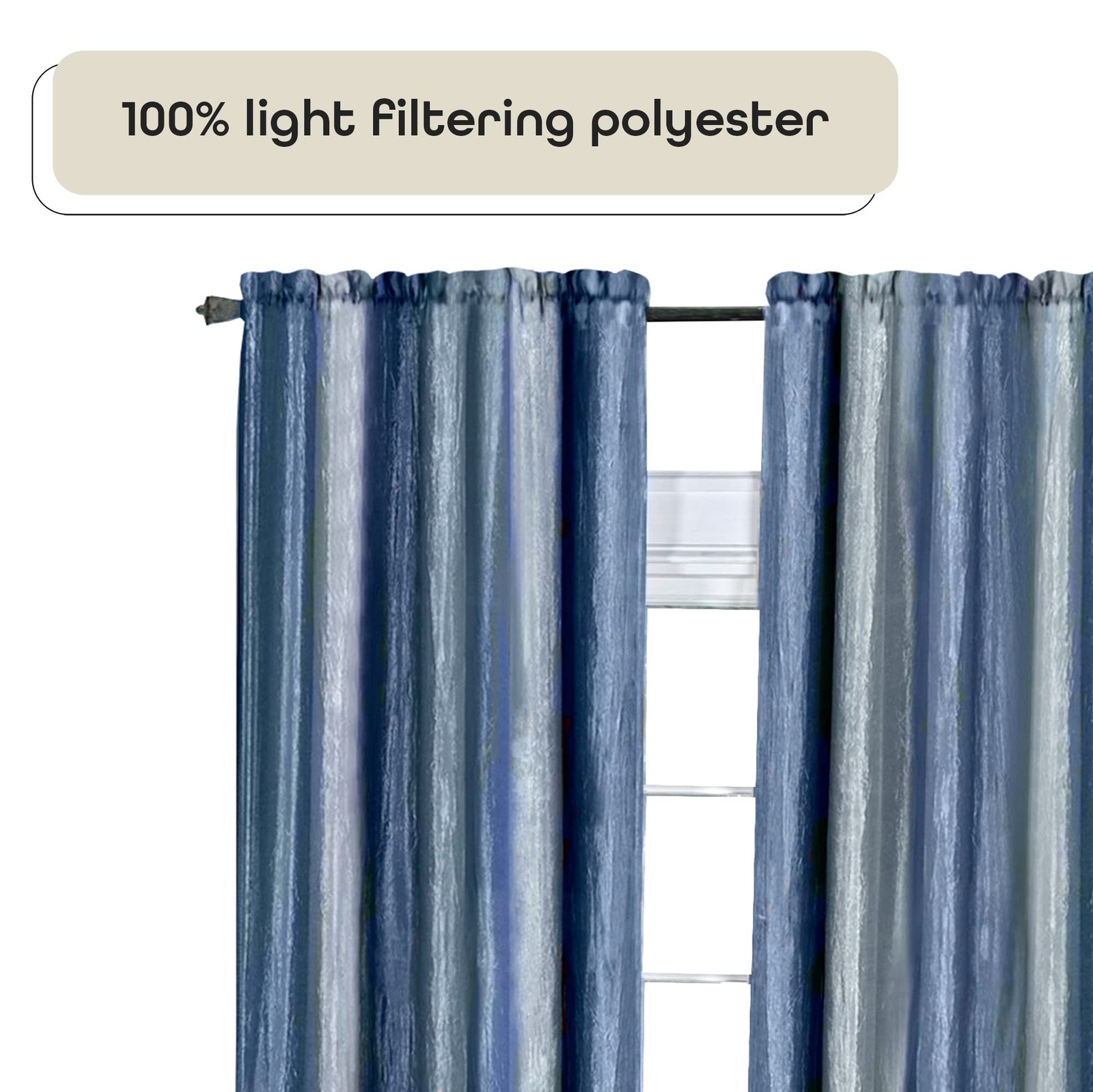 Ombre Panel Light Filtering Semi-Sheer Window Curtain – 63 Inch Length, 50 In…