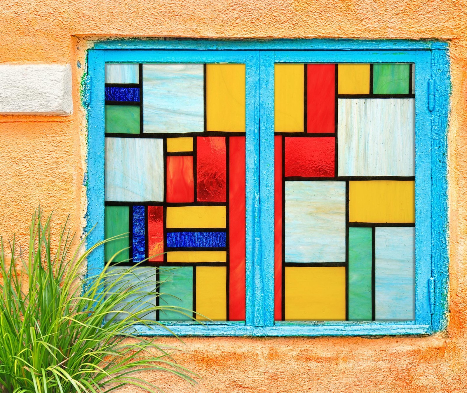 3D Colored Squares A238 Window Film Print Sticker Cling Stained Glass UV Sinsin