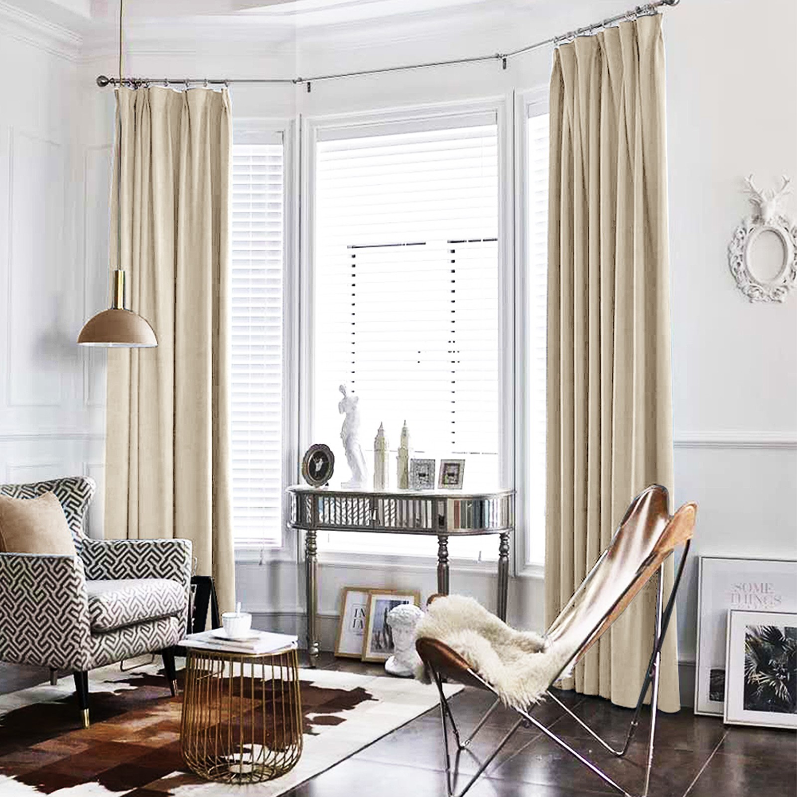 Velvet Blackout Curtains 2 Panels Luxury Super Soft Room Darkening Grommet 90″