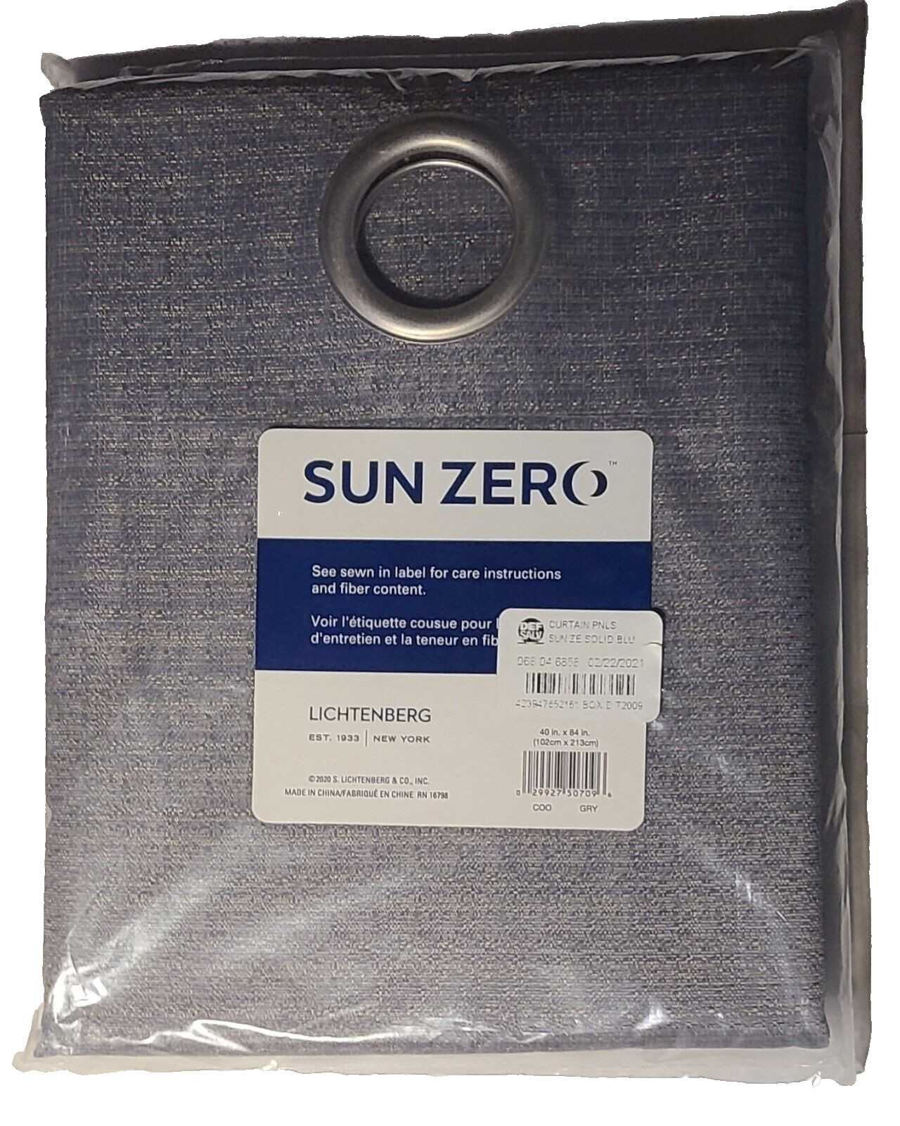 Sun Zero Gray 1-Panel 40 in x 84in Room Darkening Curtain Lichtenberg Thermal
