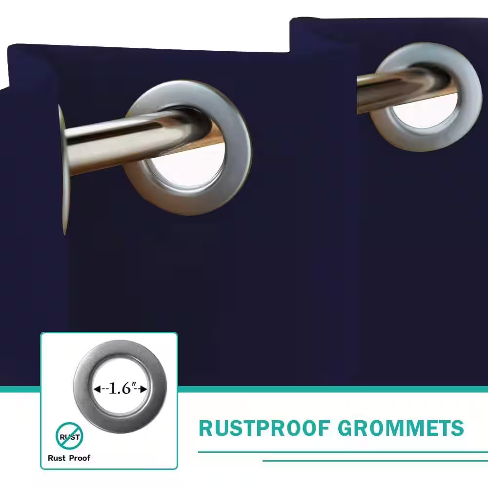 50″ W X 96″L Outdoor Curtains Front Porch Curtain Grommet for Porch Balcony Perg