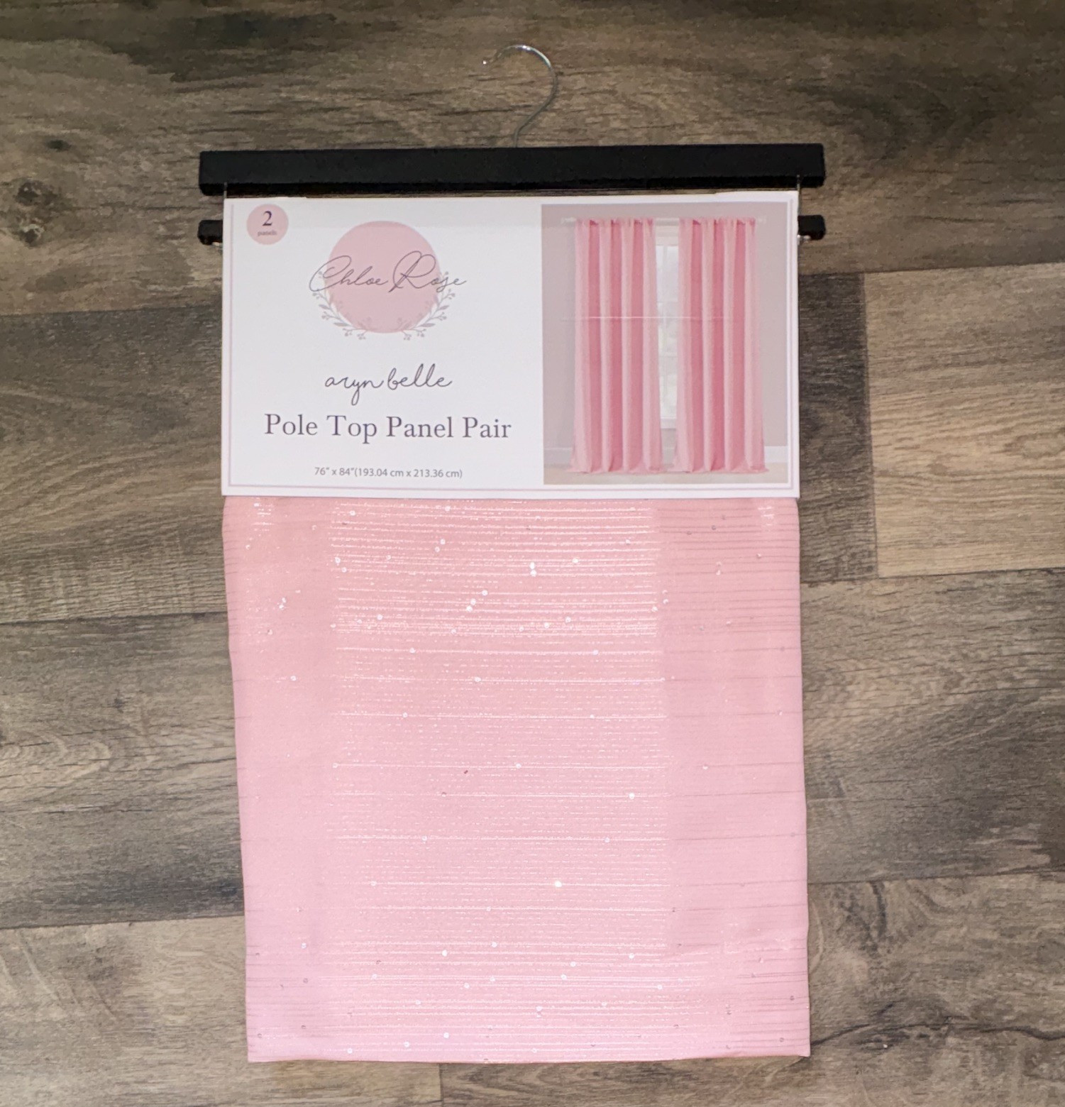 Chloe Rose Aryn Belle Sheer Curtain Panels Pair 76×84 Pink Polyester Rod