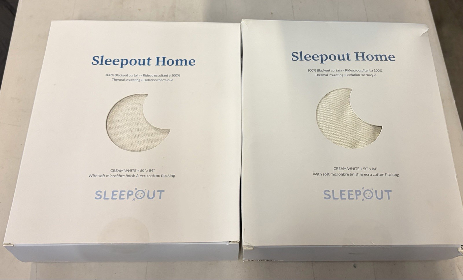 Sleepout Home Blackout Curtain Cream 50×84 Panel 100% OEKO-TEX 2 Pack