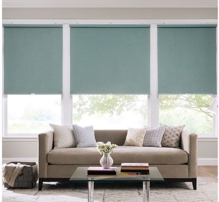 Real Simple Cordless Faux Silk Roller 21-Inch x 66-Inch Shade in Sea Mist