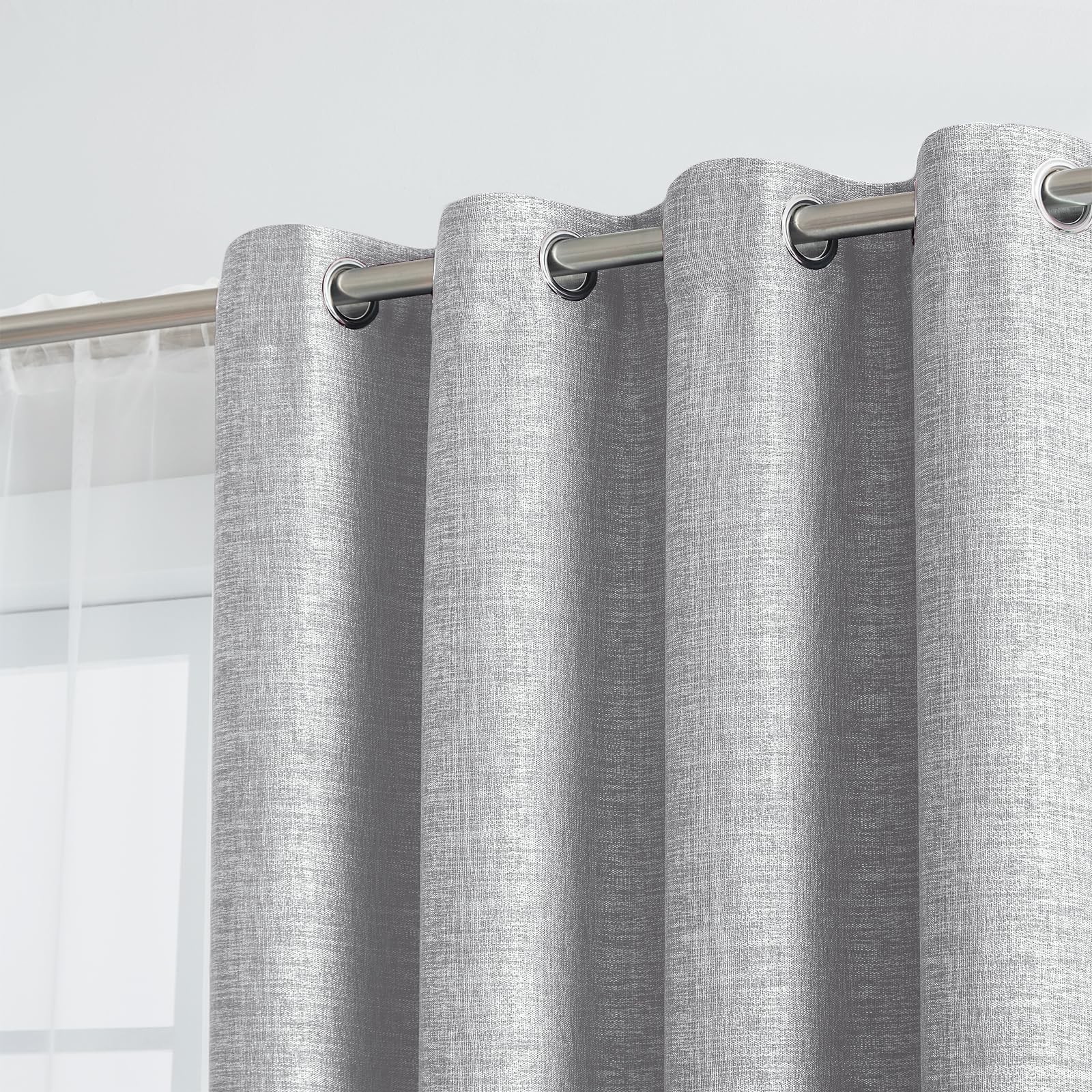 Melodieux Wheat Embroidery Linen Textured Curtains For Living Room Bedroom