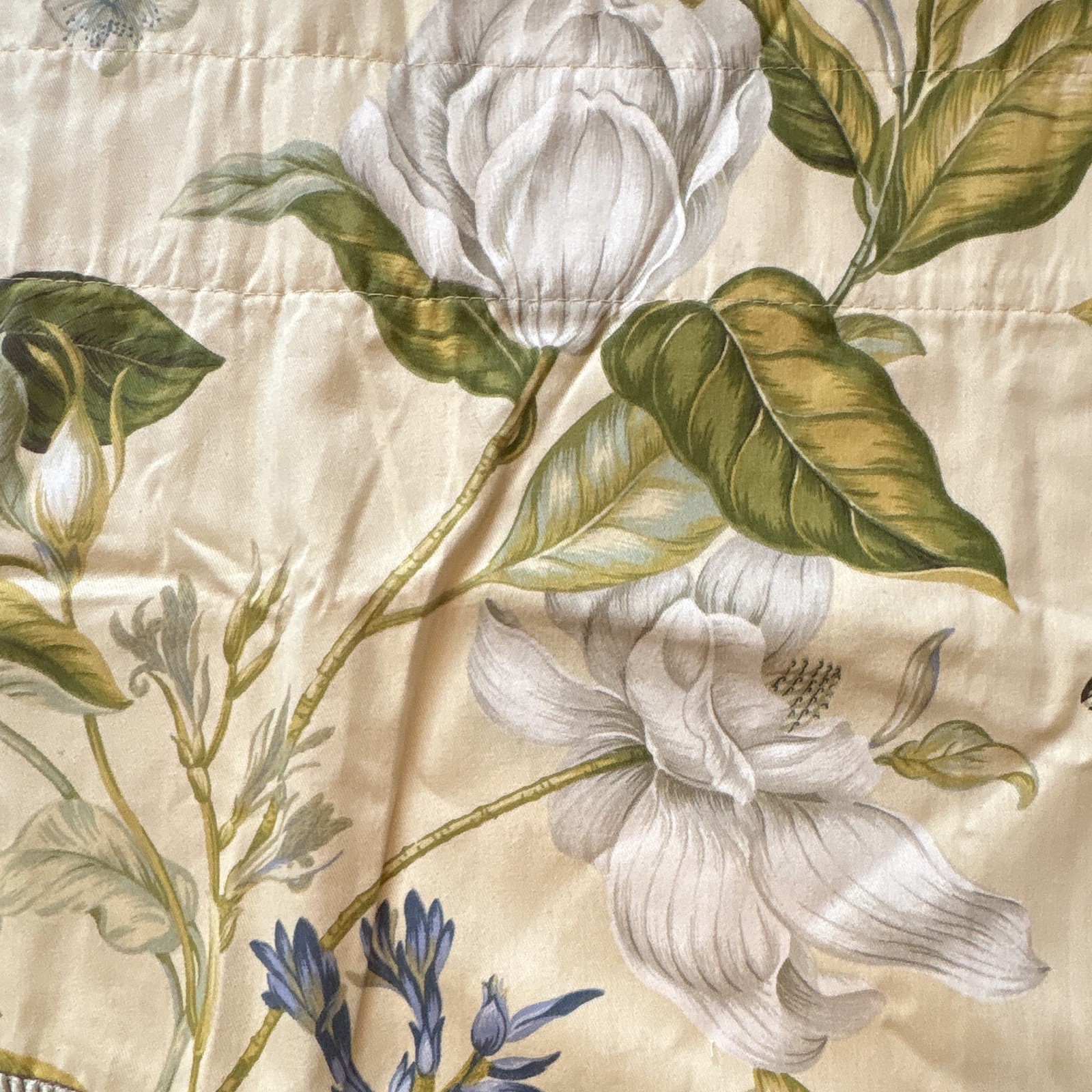 NEW Open Box, Rod-Pocket, Lined Single Valence, 51×17, Pale Yellow, Floral