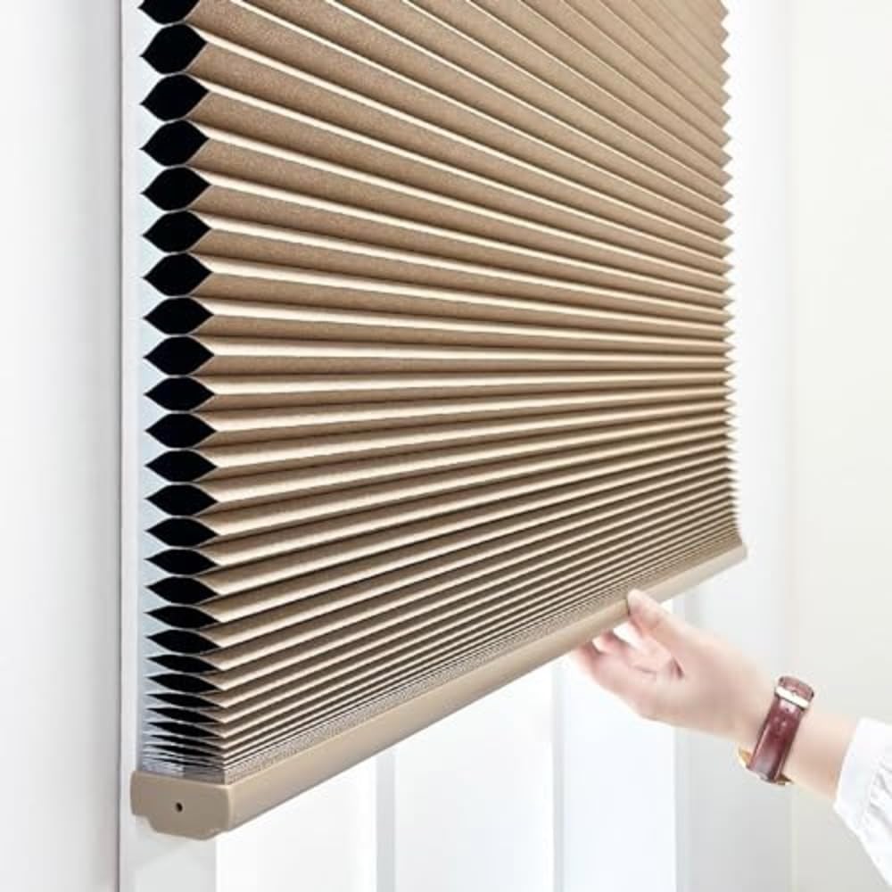 Cordless 1.5″ Blackout Cellular Shade, Energy Saver, 20.5″ W x 54″ H, Latte