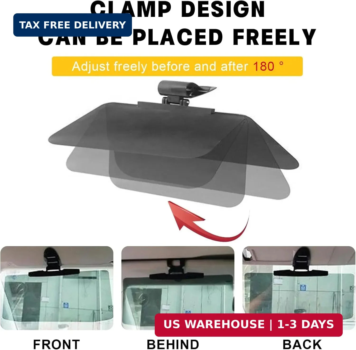 Universal Car Sun Visor Extension with Anti-Glare & UV Protection – Polarized Le